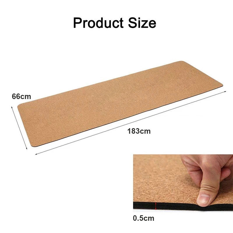 Premium Natural Cork Rubber Yoga Mat – Non-Slip, Eco-Friendly & Durable