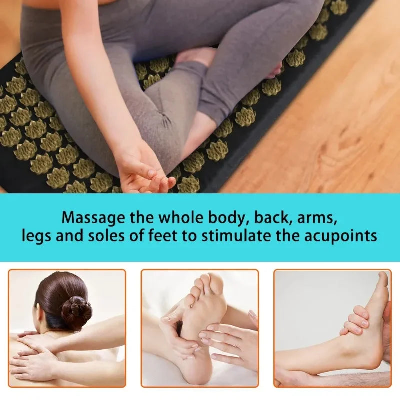 Eco Lotus Spike Mat Acupuncture Massage Cushion Kuznetsov's Applicator for Neck Foot Back Yoga Acupressure Massage Mat