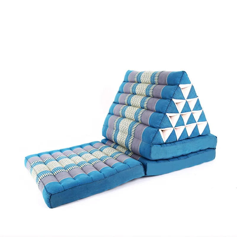 Foldout Triangle Thai Cushion 100% Kapok Filling 180x57x35cm Floor Folding Chaise Lounger Daybed Sleeper for Living Room/Outdoor