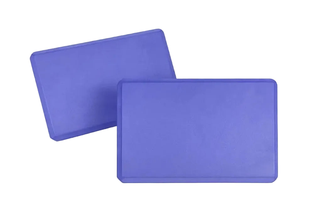Two purple rectangular Yoga blocks