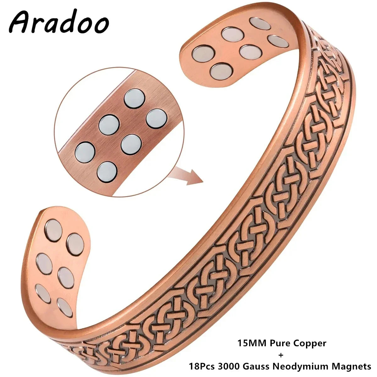 ARADOO Energy Copper Cuff Bracelet – Balance, Focus & Everyday Style