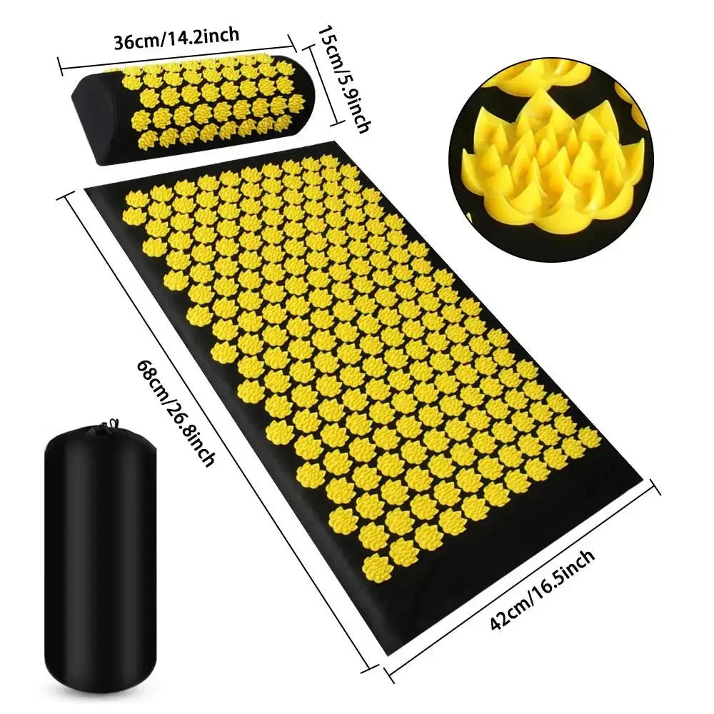 Eco Lotus Spike Mat Acupuncture Massage Cushion Kuznetsov's Applicator for Neck Foot Back Yoga Acupressure Massage Mat