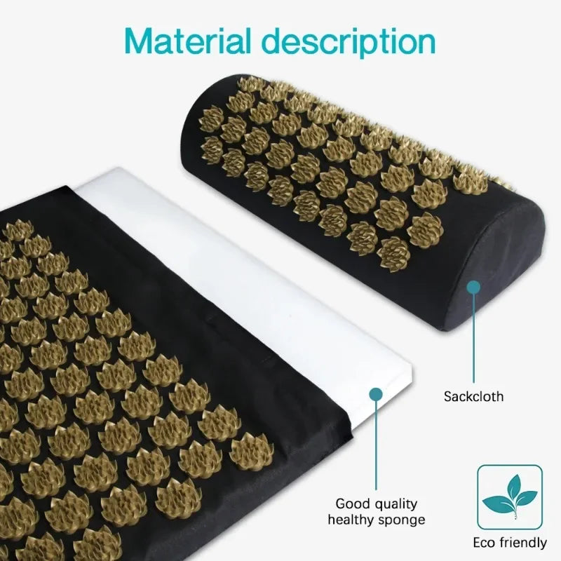 Eco Lotus Spike Mat Acupuncture Massage Cushion Kuznetsov's Applicator for Neck Foot Back Yoga Acupressure Massage Mat