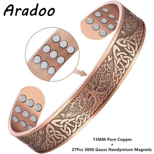 ARADOO Energy Copper Cuff Bracelet – Balance, Focus & Everyday Style