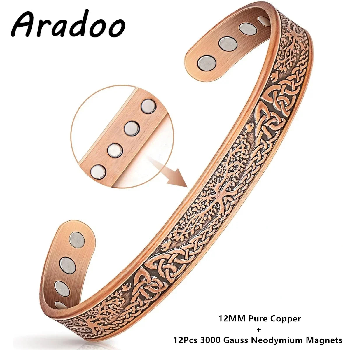 ARADOO Energy Copper Cuff Bracelet – Balance, Focus & Everyday Style