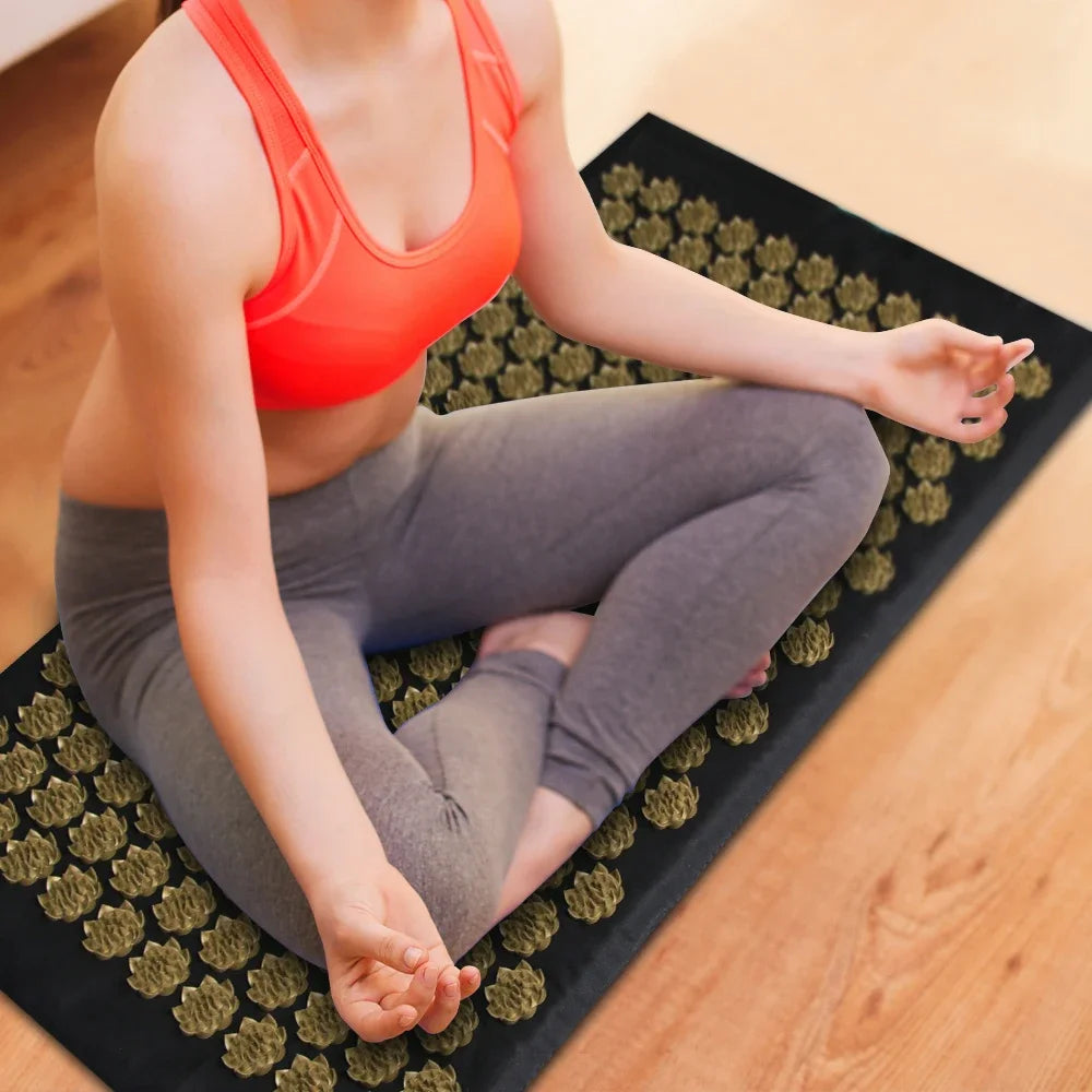 Eco Lotus Spike Mat Acupuncture Massage Cushion Kuznetsov's Applicator for Neck Foot Back Yoga Acupressure Massage Mat