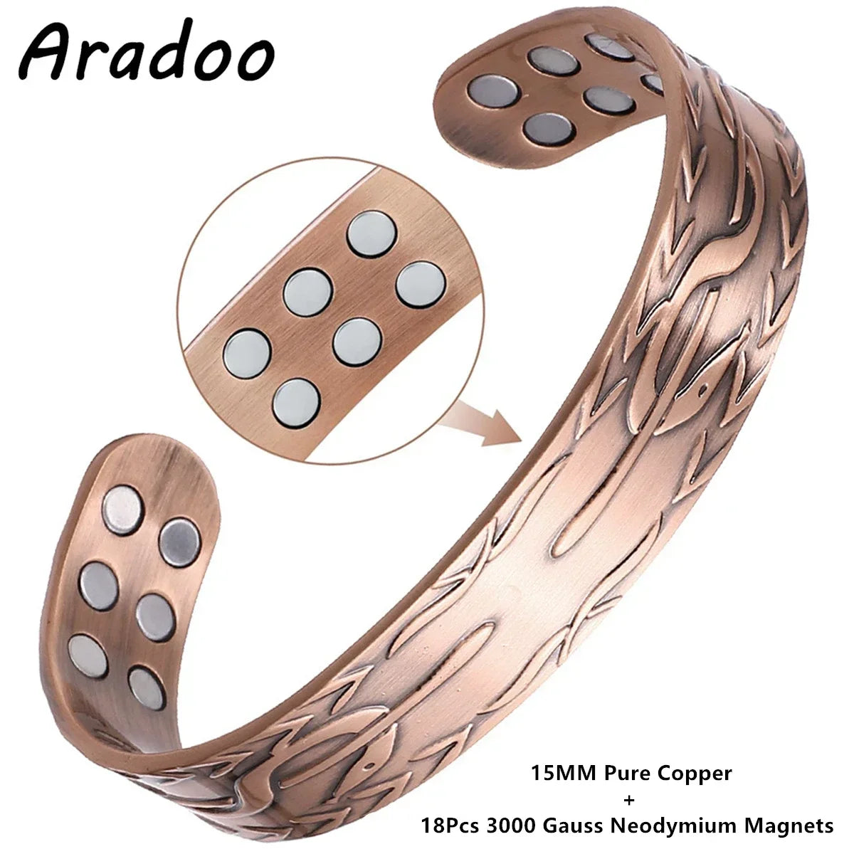 ARADOO Energy Copper Cuff Bracelet – Balance, Focus & Everyday Style