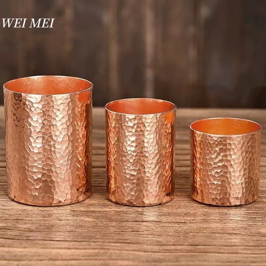 Pure Copper Coffee Cup – Rustic Handmade Mug for Tea, Coffee & Water