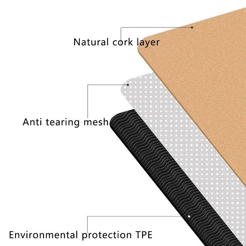 6mm Thickness Eco Friendly Cork Yoga Mat for Beginner Gym Cushion Fitness Rugs Customized