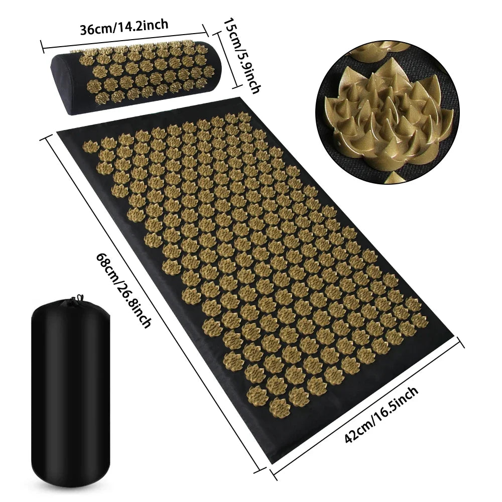 Eco Lotus Spike Mat Acupuncture Massage Cushion Kuznetsov's Applicator for Neck Foot Back Yoga Acupressure Massage Mat